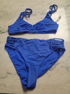bebe Royal Blue Strappy Swim Top